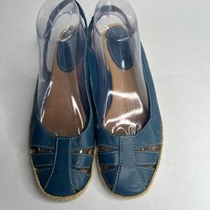 Easy Spirit Women Mar Woven Slingback Sandals Size‎ US 9M Dark Blue Leather